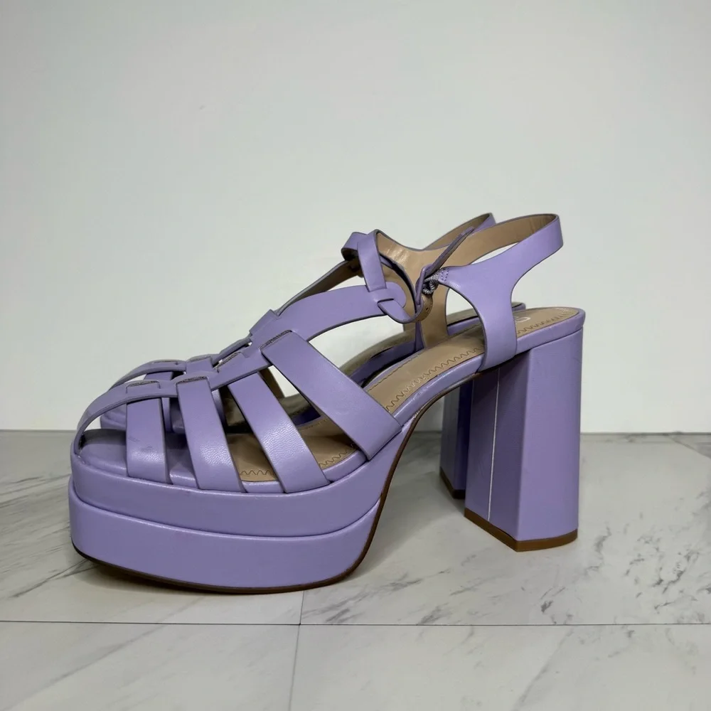 BP Amaya Fisherman Purple Platform Heeled Sandal 9 1/2 M